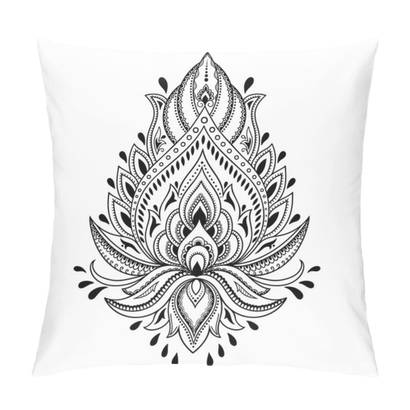 Personality  Henna Tattoo Flower Template In Indian Style. Ethnic  Floral Paisley - Lotus. Mehndi Style. Pillow Covers