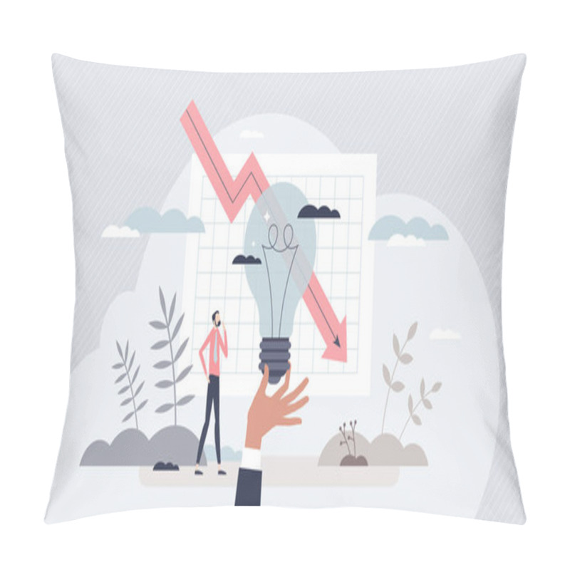 Personality  Energy Crisis With Financial Drop And Industry Crash Tiny Person Concept Pillow Covers