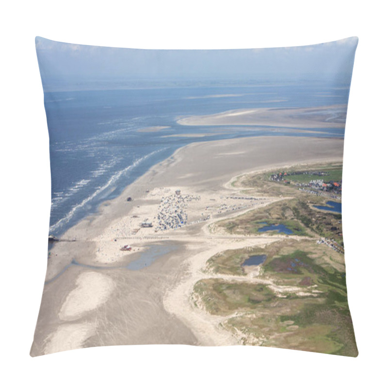 Personality  St. Peter-Ording, Aerial Photo Of The Schleswig-Holstein Wadden  Pillow Covers