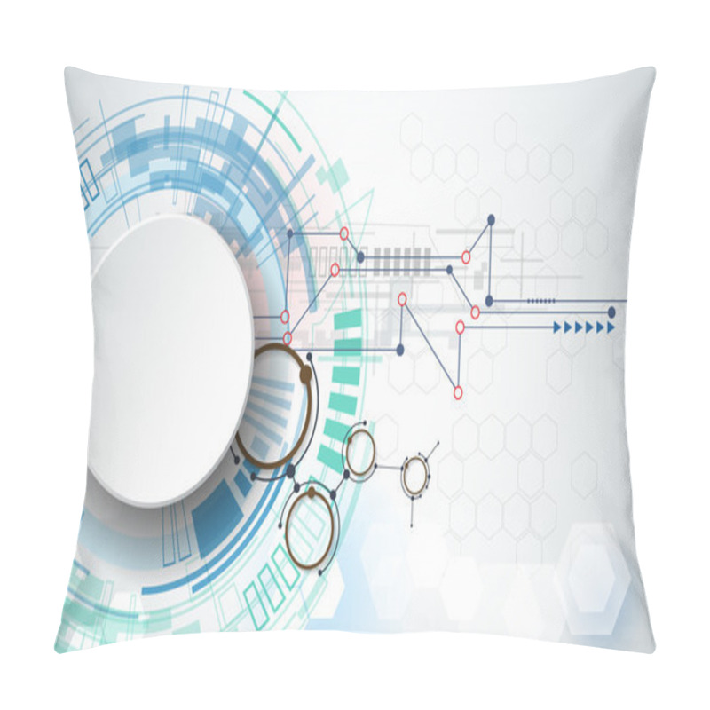 Personality  Vector Illustration Engineering Technology. Integration And Innovation Technology Concept With 3D Paper Label Circles And Space For Youcontent Pillow Covers