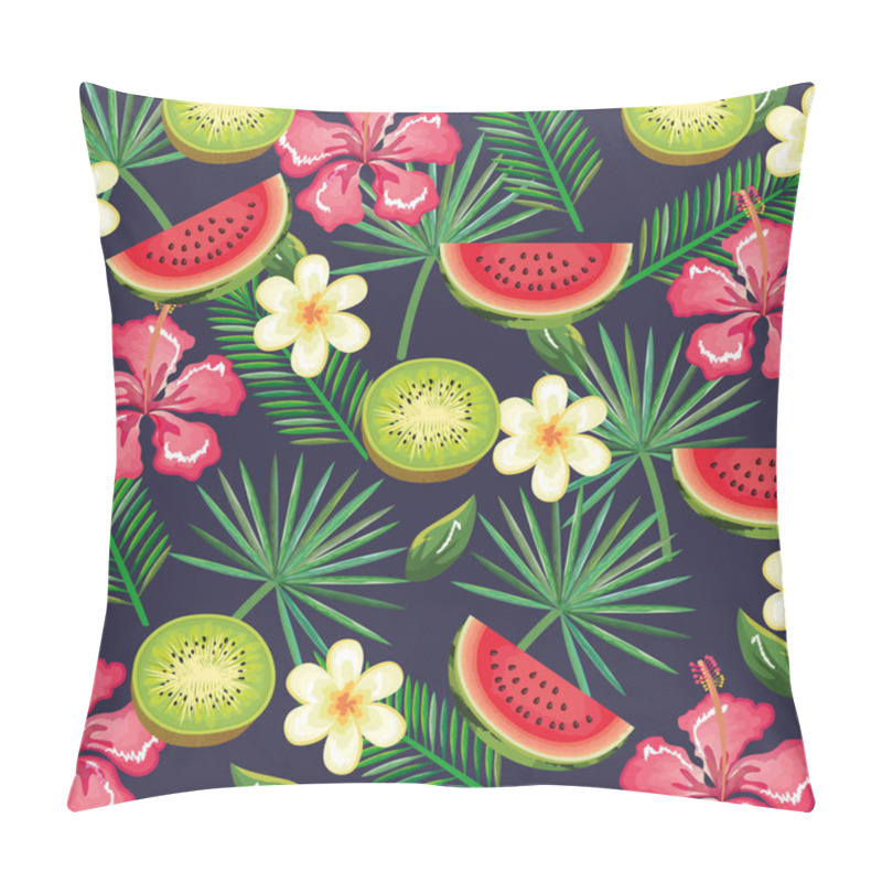 Personality  Tropical Garden With Watermelon And Kiwi Pillow Covers