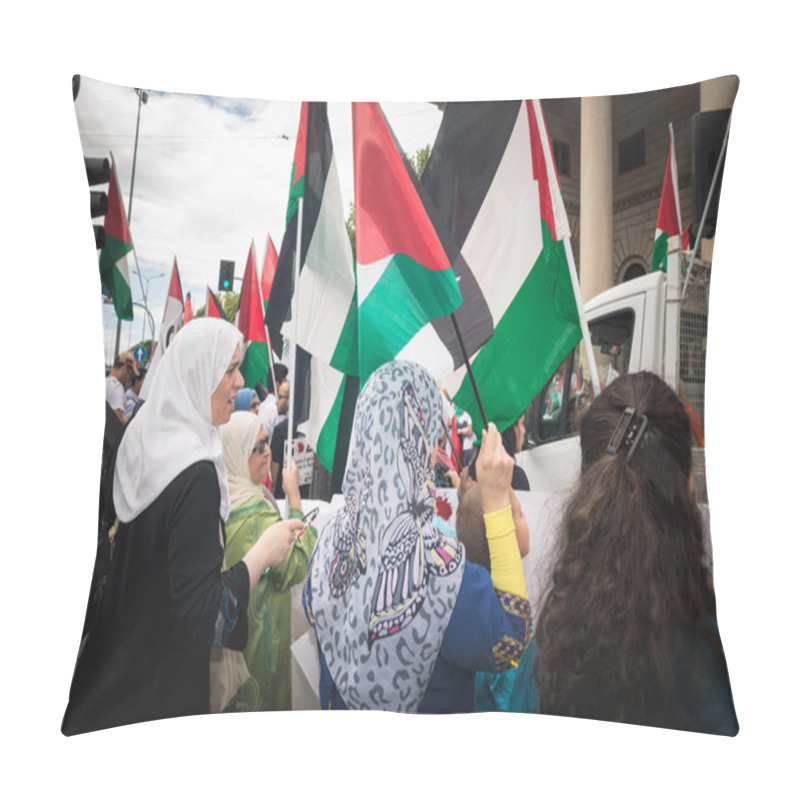 Personality  Pro Palestine Manifestation In Milan On July, 26 2014 Pillow Covers