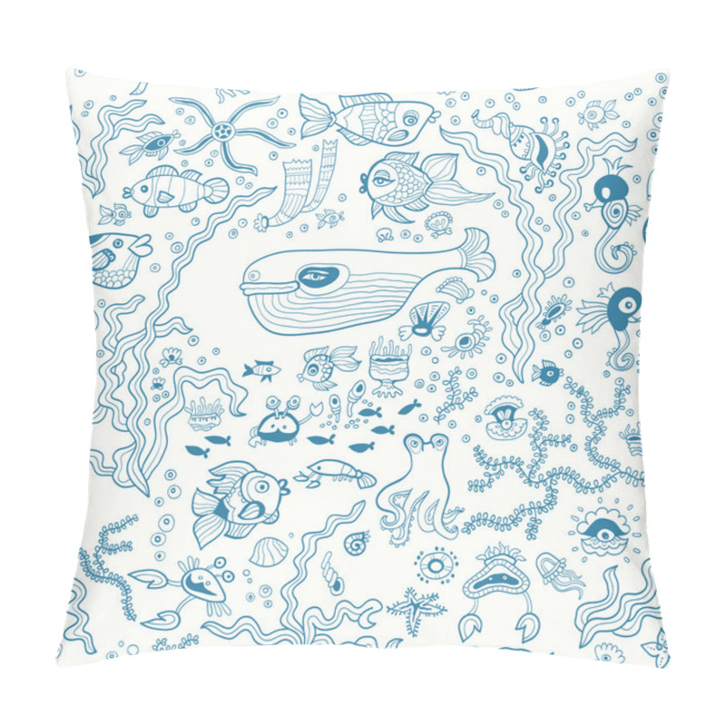 Personality  Fish Cartoon Pattern In Abstract Style. Pillow Covers