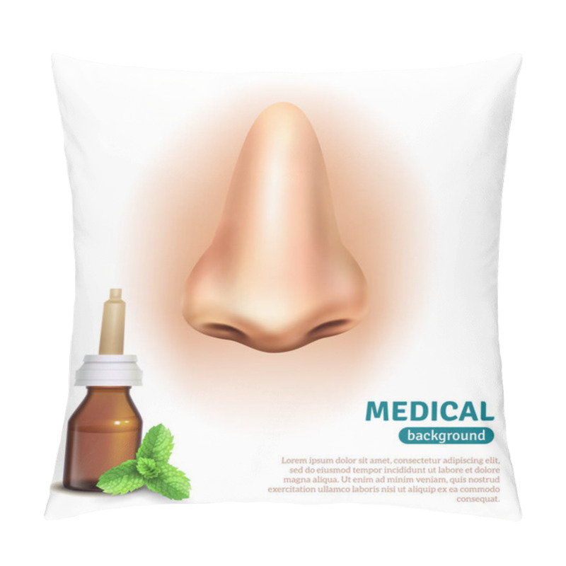 Personality  Nose Spray Bottle Medical Background Poster Pillow Covers