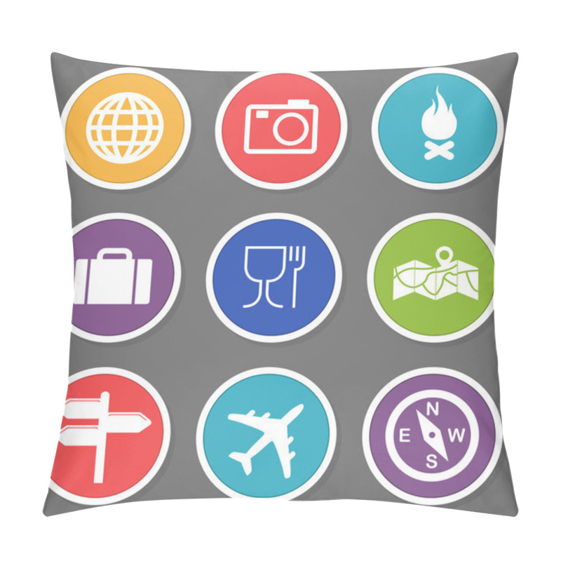 Personality  Travel And Tourism Icon Set. Vector Illustration Pillow Covers