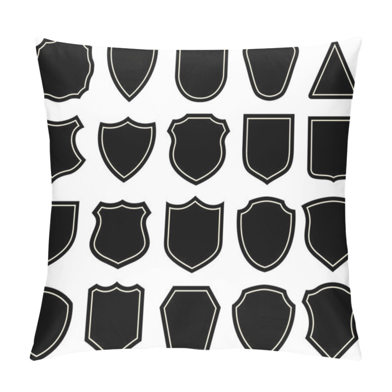 Personality  Set Of Blach Badges, Shields Pillow Covers