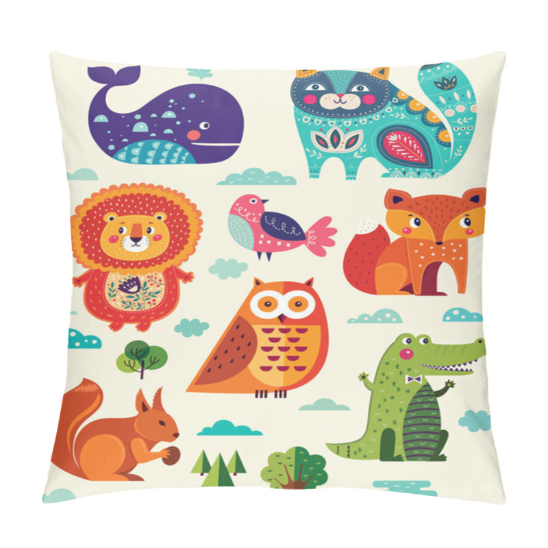 Personality  Set Of Cartoon Animals Pillow Covers