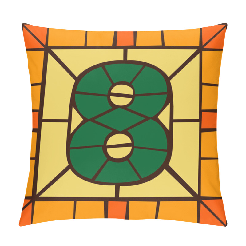 Personality  8 - Mosaic Numbers, Stained Glass Window Pillow Covers