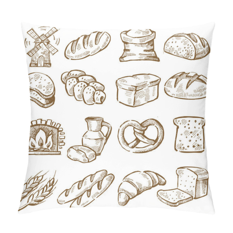 Personality  Hand Drawn Bread Pillow Covers