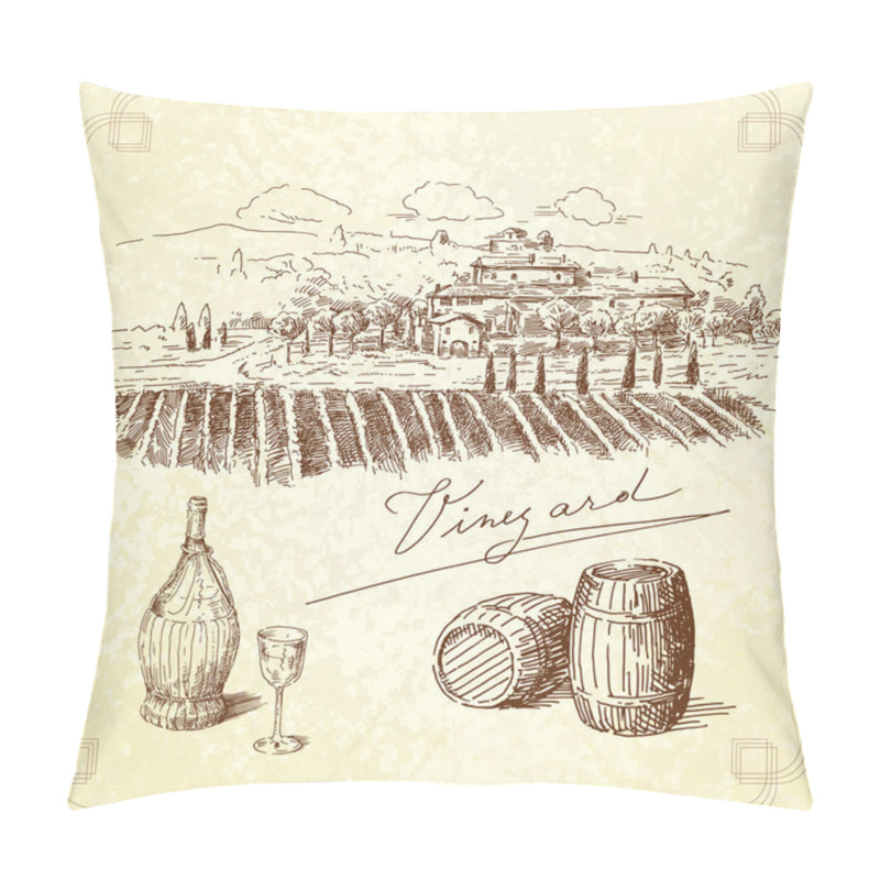 Personality  Vineyard-original Hand Drawn Collection Pillow Covers