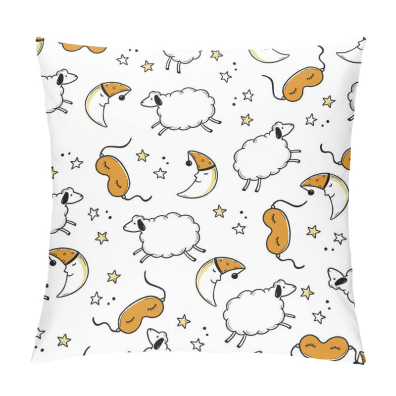 Personality  Sleep, Bed Time Seamless Pattern Pillow Covers