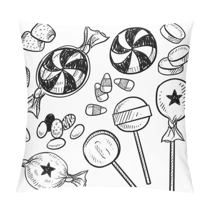 Personality  Candy Assortment Sketch Pillow Covers