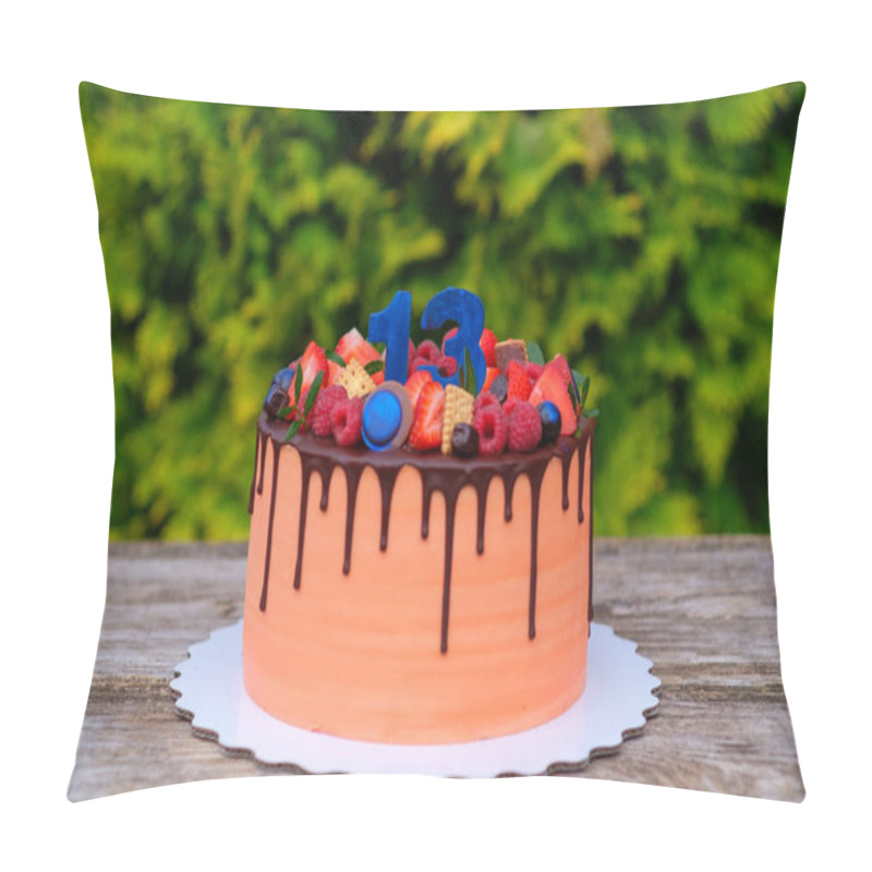 Personality  Birthday Cake With The Number Thirteen Pillow Covers