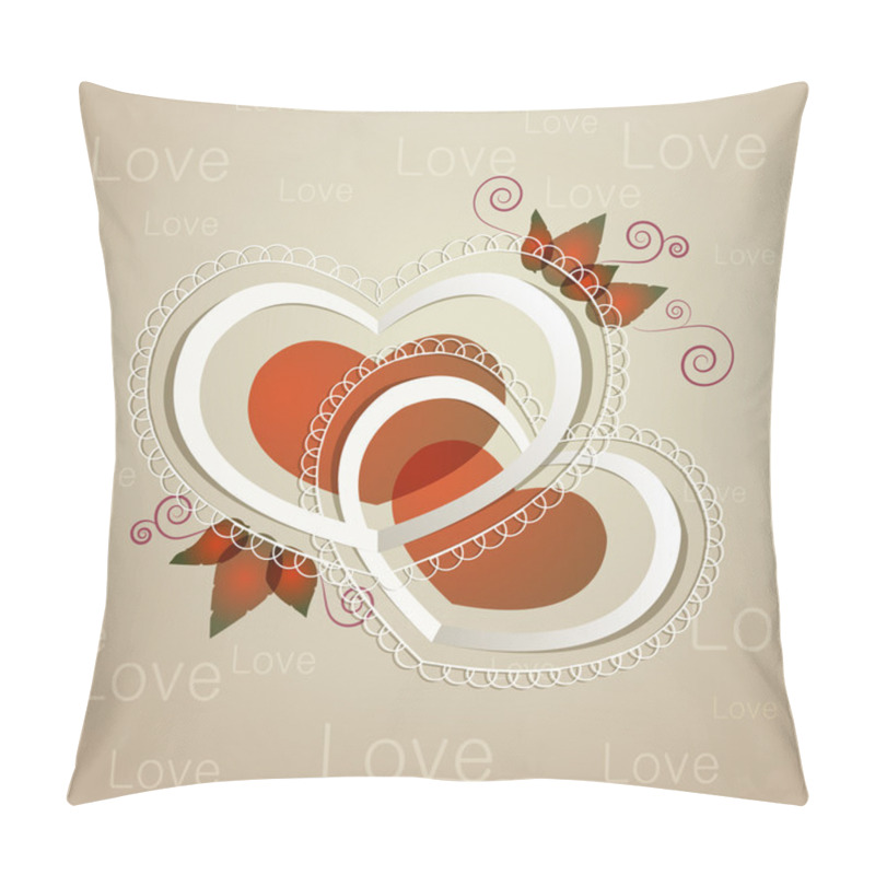 Personality  Heart Label. Vector Illustration.  Pillow Covers