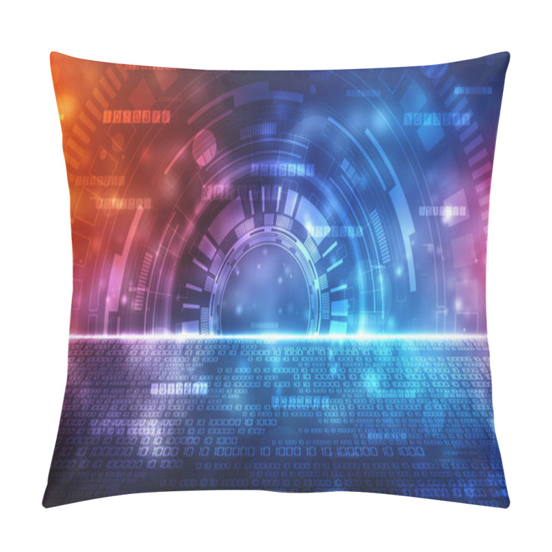 Personality  Binary Code Background, Digital Abstract Technology Background, Flowing Number One And Zero Text In Binary Code Format In Technology Background. Digital Abstract Technology Background, Futuristic Back Pillow Covers