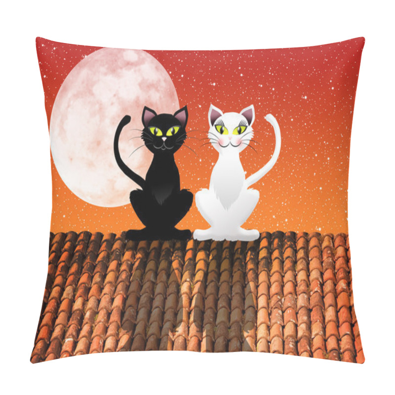 Personality  Cats On Roof Pillow Covers