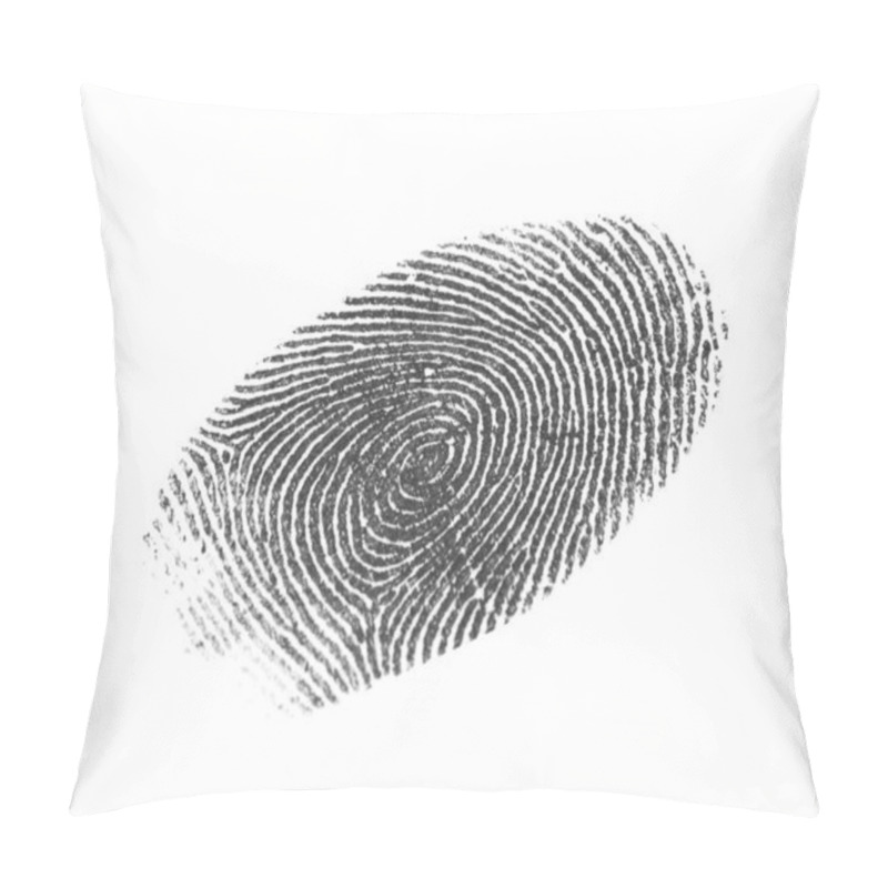 Personality  Black Fingerprint Made With Ink On White Background Pillow Covers