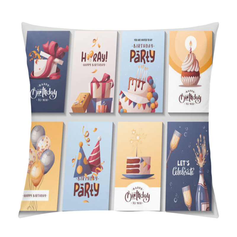 Personality  Happy Birthday Cards Set Pillow Covers