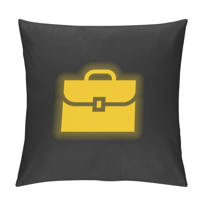 Personality  Briefcase Yellow Glowing Neon Icon Pillow Covers