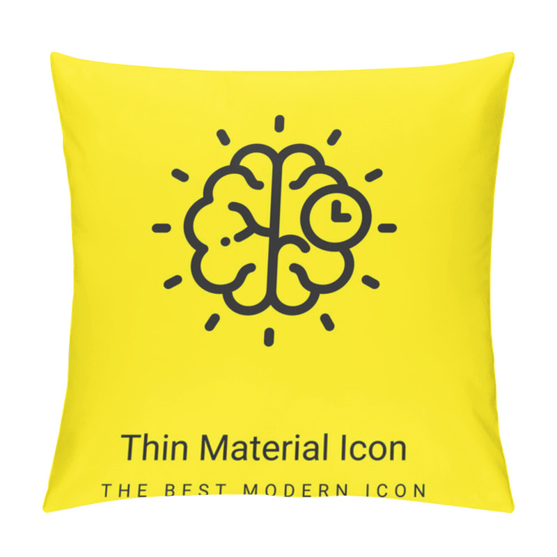 Personality  Brain Minimal Bright Yellow Material Icon Pillow Covers