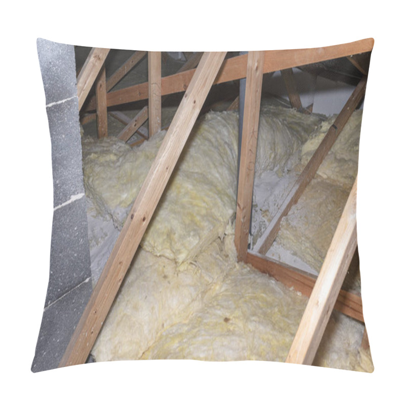 Personality  Glass Wool Placed On Pipes In Domestic Ventilation With Heat Recovery, Pipes Placed On A Roof Truss. Pillow Covers