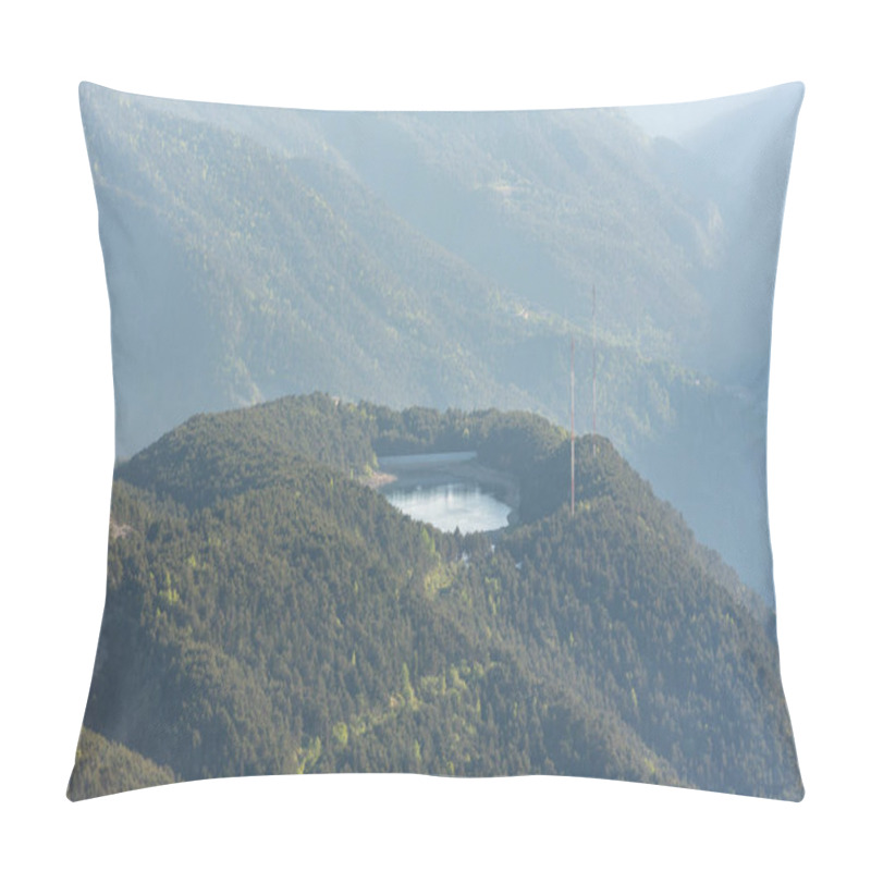 Personality  View From Cap De Rep Towards Engolasters, You Can Also See The City Of Encamp And Andorra La Vella, Andorra. Pillow Covers