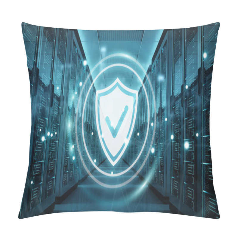 Personality  Firewall Activated On Server Room Data Center 3D Rendering Pillow Covers