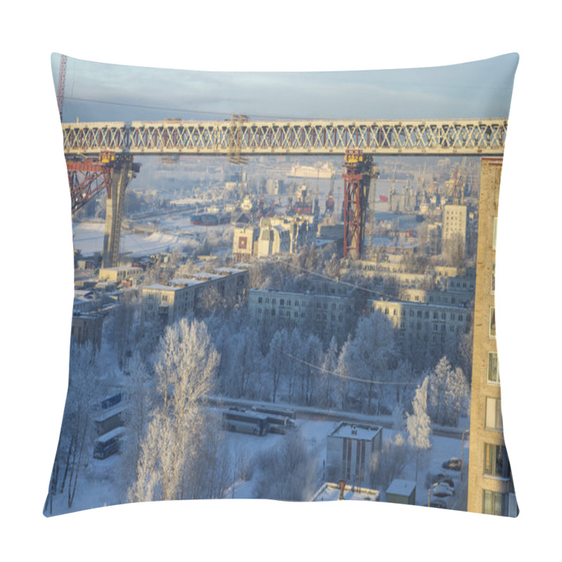 Personality  Kanonersky Island Of Saint-Petersburg, Russia, Construction Of Speed Highway Overpass. Pillow Covers