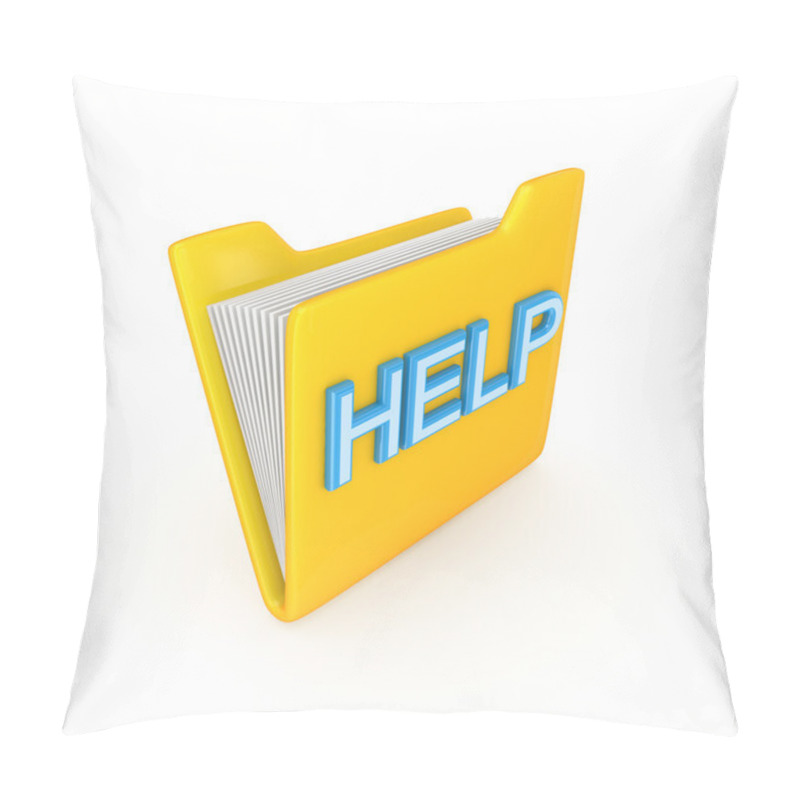 Personality  Yellow PC Folder With A Blue Inscription HELP. Pillow Covers