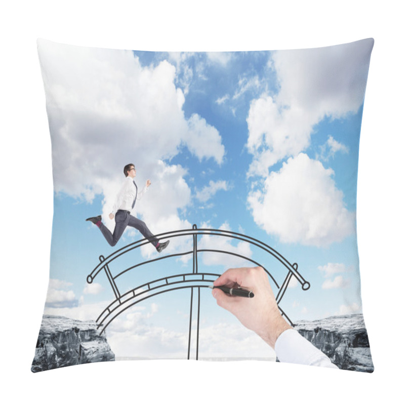 Personality  Businessman Crossing A Bridge Pillow Covers