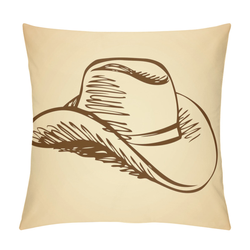 Personality  Hat. Vector Drawing Pillow Covers