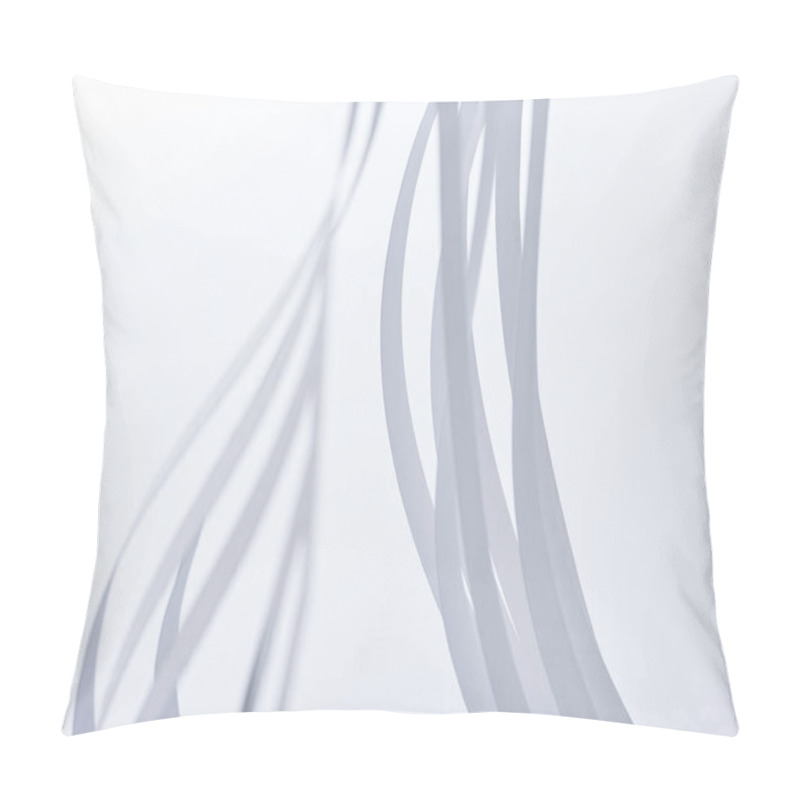 Personality  Close Up View Of Paper Stripes On White Background Pillow Covers