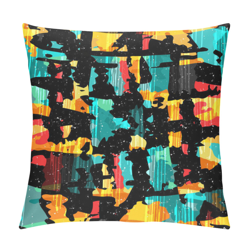 Personality  Bright Abstract Geometric Pattern In Graffiti Style Quality Illustration For Your Design Pillow Covers