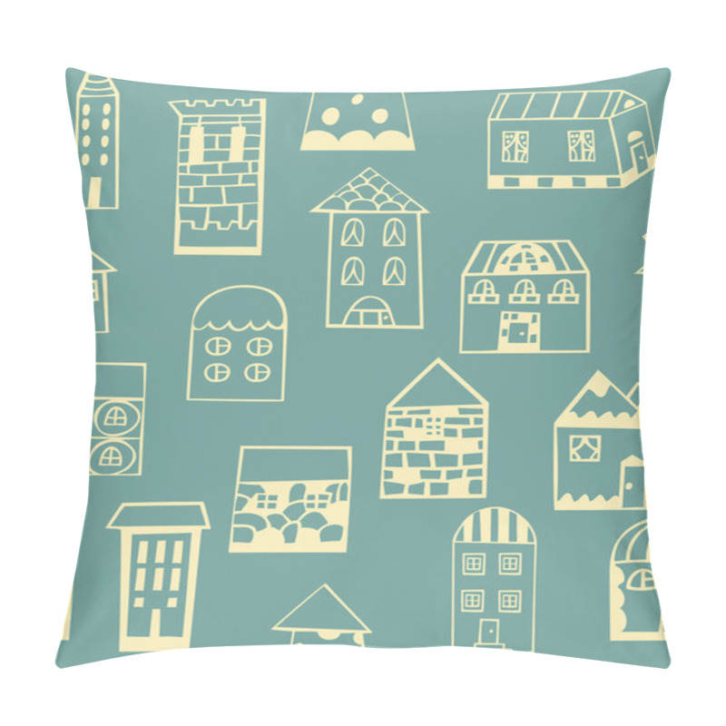 Personality  Set Of Hand Drawn Houses Pillow Covers