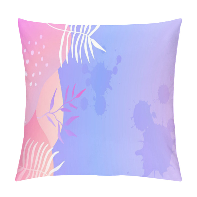 Personality  Colorful Trendy Abstract Organic Floral Minimalist Art Design Background With Gradient Vivid Vibrant Color. Pink, Pastel Color, Blue, Soft Color Floral Background. Beauty Fashion Banners Design. Pillow Covers