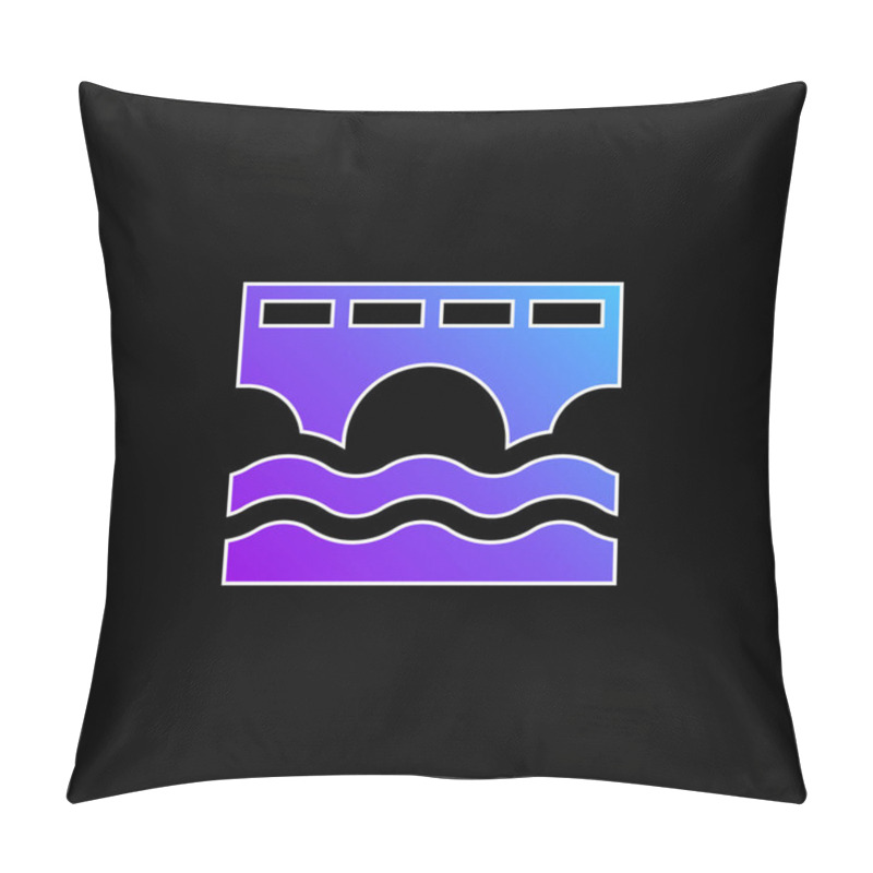 Personality  Bridge Blue Gradient Vector Icon Pillow Covers