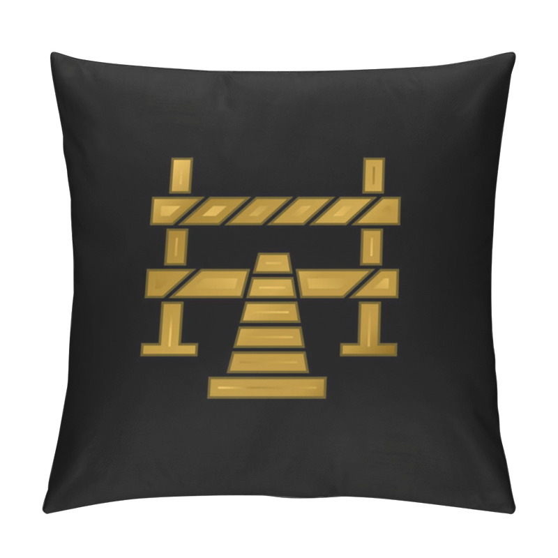 Personality  Barrier Gold Plated Metalic Icon Or Logo Vector Pillow Covers