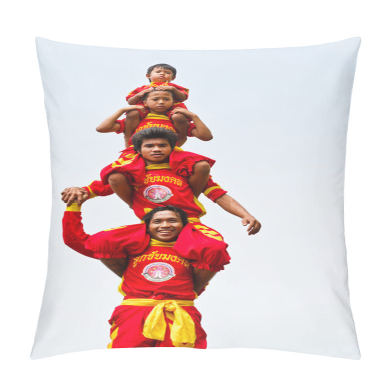 Personality  An Unidentified People Doing Pyramid Acrobats At Pillow Covers