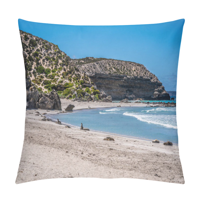 Personality  Seal Bay Scenery On Kangaroo Island South Australia With Resting Australian Sea Lions Pillow Covers