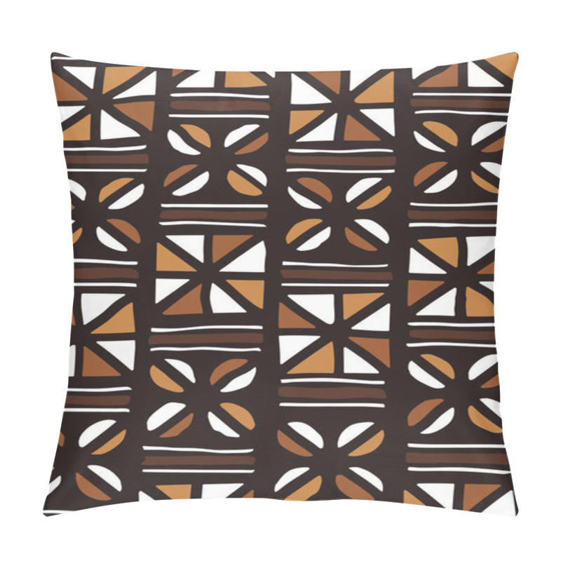 Personality  African Print Fabric. Vector Seamless Tribal Pattern. Traditional Ethnic Hand Drawn Ornament For Your Design Cloth, Carpet, Rug, Pareo, Wrap Pillow Covers