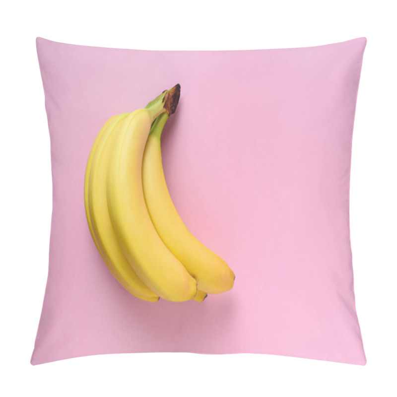 Personality  Bananas On Pink Background. Minimal Style. Flat Lay. Food Concept. Pillow Covers