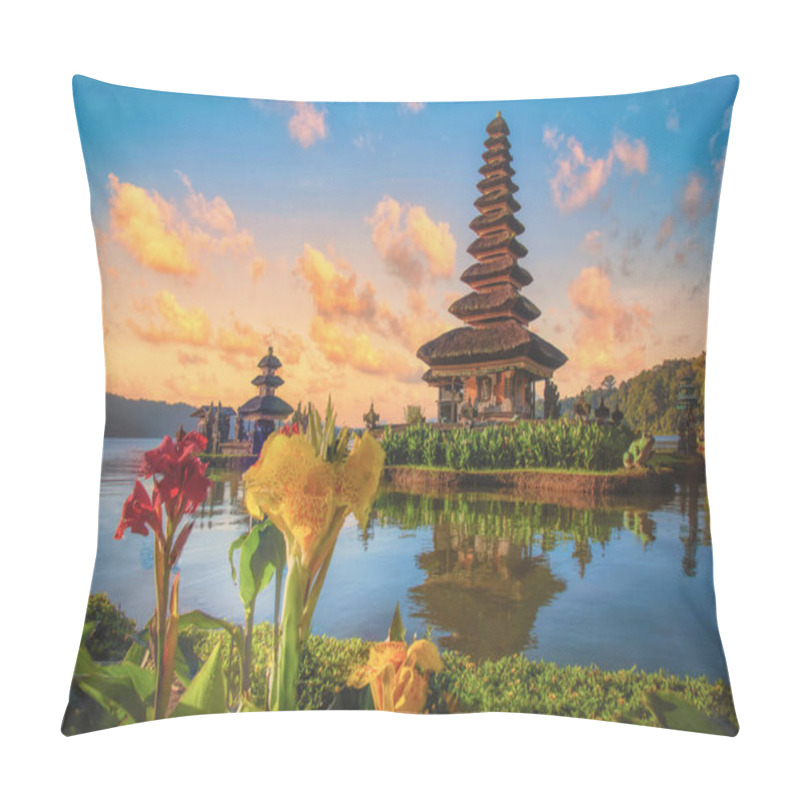 Personality  Pura Ulun Danu Bratan, Hindu Temple On Bratan Lake Landscape At Sunrise In Bali, Indonesia. Pillow Covers