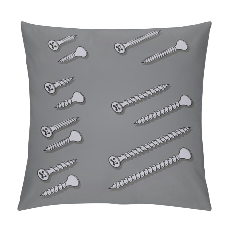 Personality  Technical Drawing Of Screws In Isometric View Pillow Covers