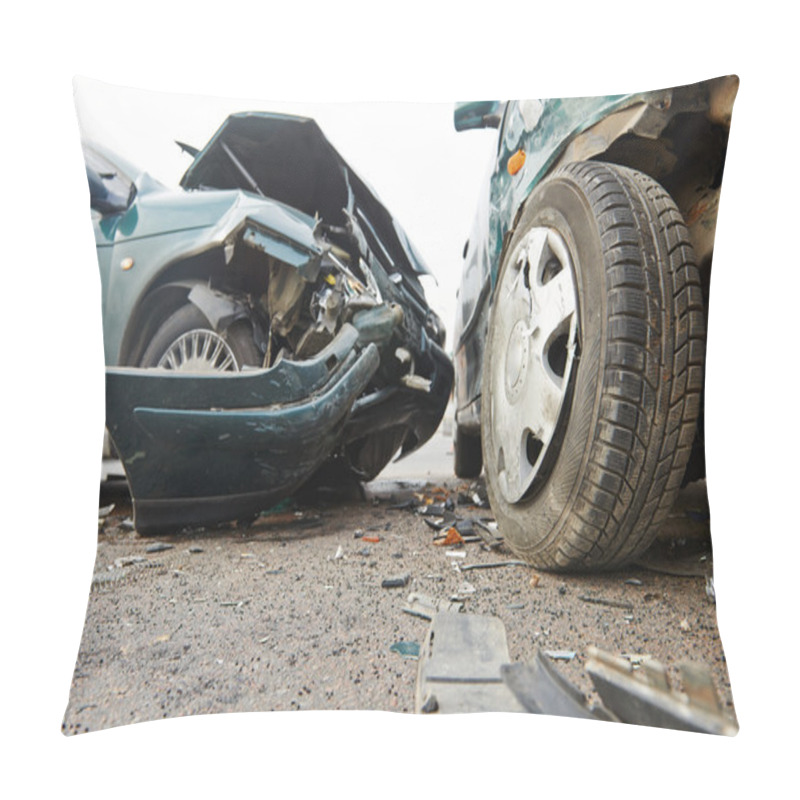 Personality  Car Crash Collision In Urban Street Pillow Covers