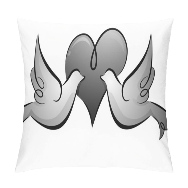 Personality  Black And White Couple Doves Pillow Covers