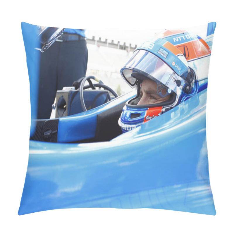 Personality  August 18, 2018 - Long Pond, Pennsylvania, USA: ED JONES (10) Of The United Arab Emirates Hangs Out On Pit Road Prior To Qualifying For The ABC Supply 500 At Pocono Raceway In Long Pond, Pennsylvania. Pillow Covers