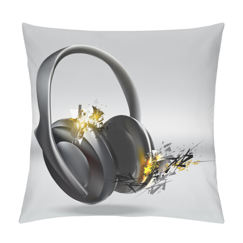 Personality  Vector Illustration Of Abstract Headphones. Pillow Covers