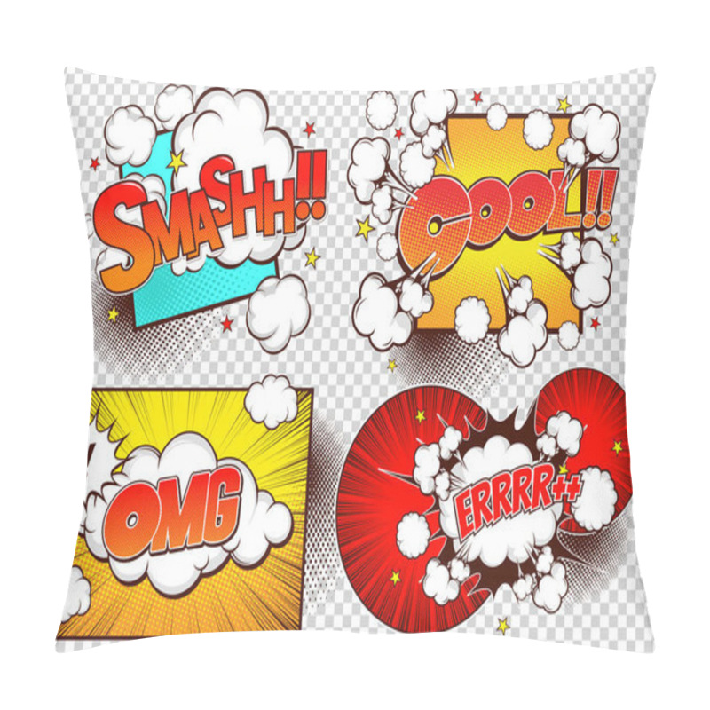 Personality  Comic Style, Pop Art Speech Bubbles. Pillow Covers