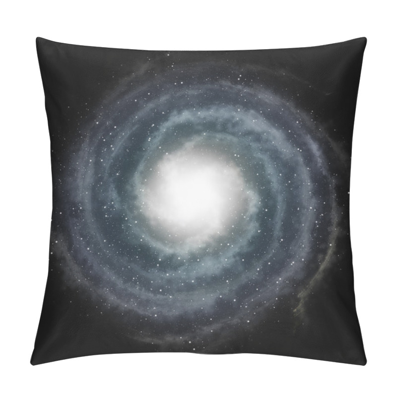 Personality  Blue Spiral Galaxy Against Black Space And Stars Pillow Covers