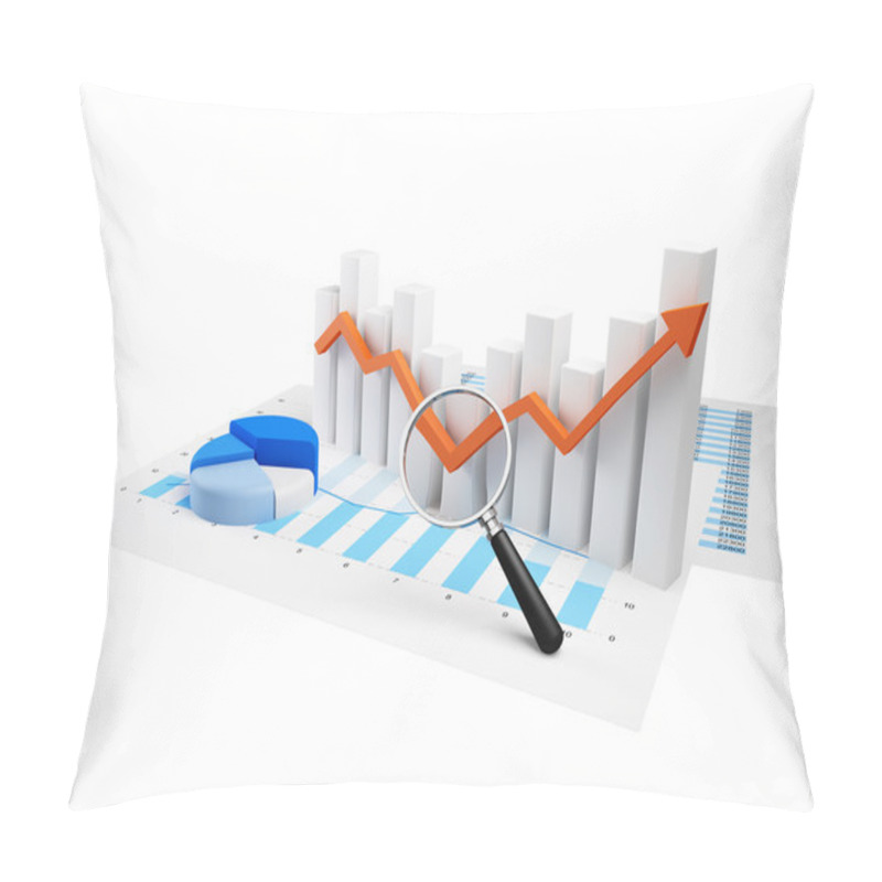 Personality  Business Graph With Orange Arrow Pillow Covers